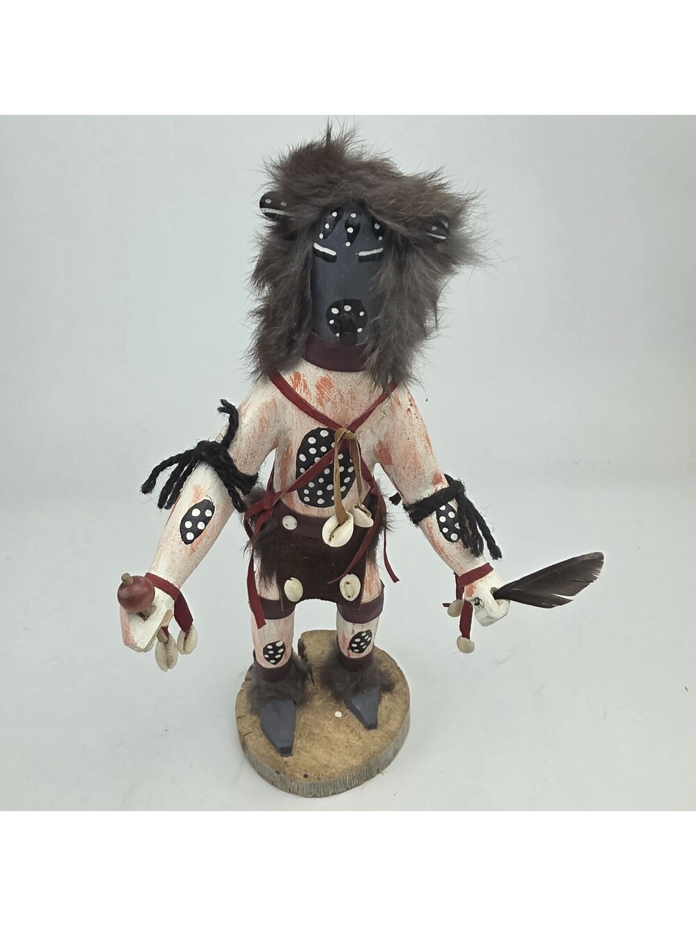 Kachina Zuni Warrior- Vintage Hand-Carved Signed on Base